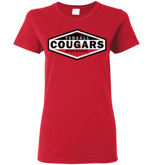 Tomball High School Cougars Women's Red T-shirt 09