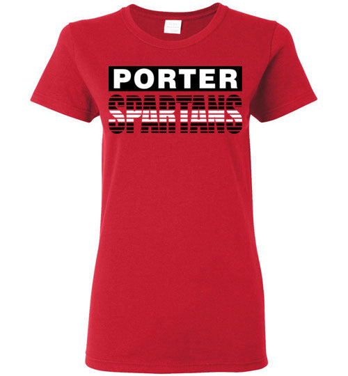 Porter High School Spartans Women's Red T-shirt 35