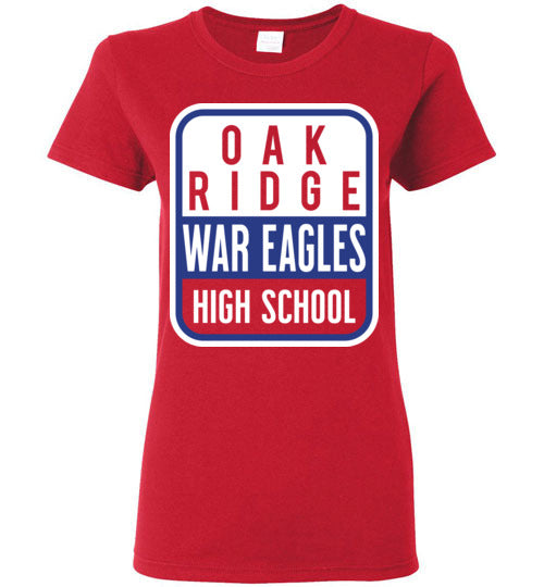 Oak Ridge High School War Eagles Women's Red T-shirt 01