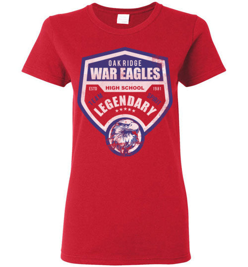 Oak Ridge High School War Eagles Women's Red T-shirt 14