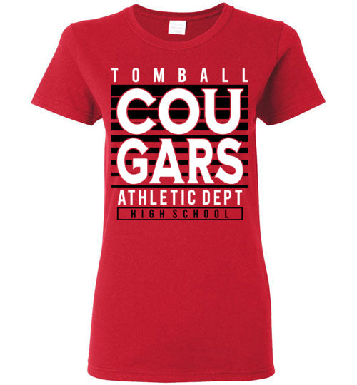 Tomball High School Cougars Women's Red T-shirt 00