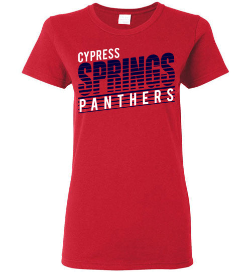 Cypress Springs High School Panthers Women's Red T-shirt 32
