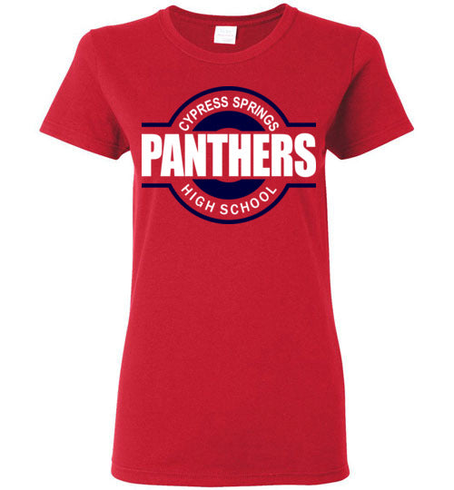 Cypress Springs High School Panthers Women's Red T-shirt 11
