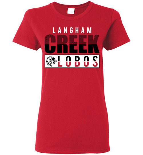 Langham Creek High School Lobos Women's Red T-shirt 31