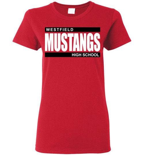 Westfield High School Mustangs Women's Red T-shirt 98