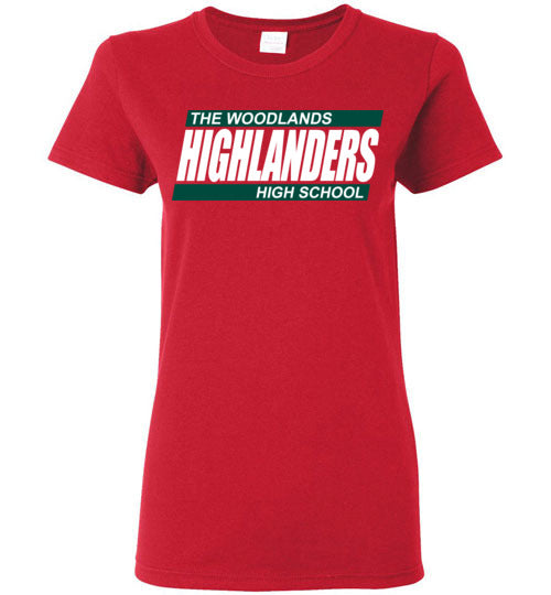 The Woodlands High School Highlanders Women's Red T-shirt 72