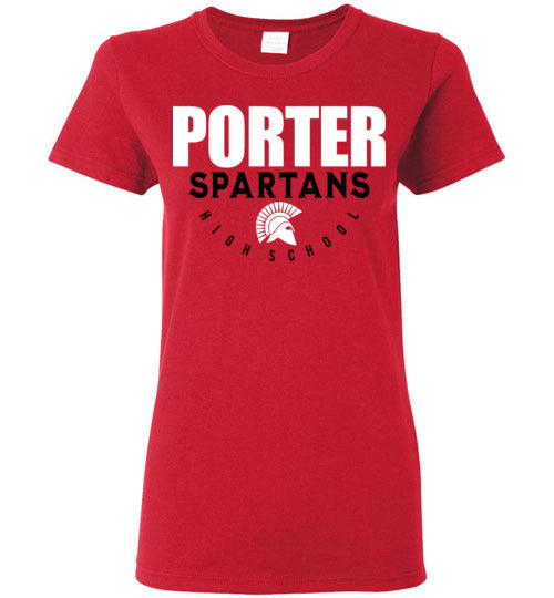 Porter High School Spartans Women's Red T-shirt 12