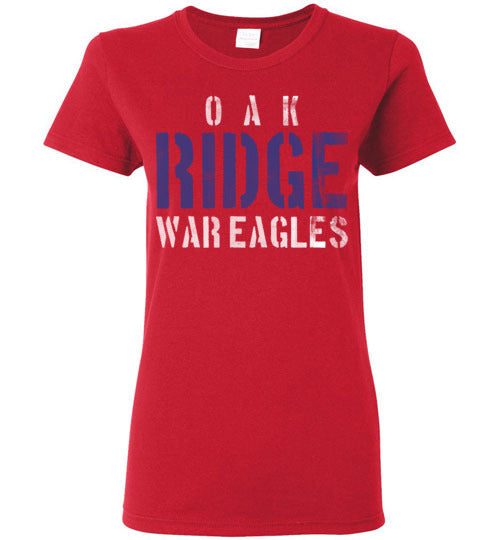 Oak Ridge High School War Eagles Women's Red T-shirt 12