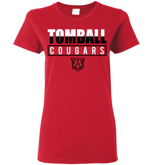 Tomball High School Cougars Women's Red T-shirt 29