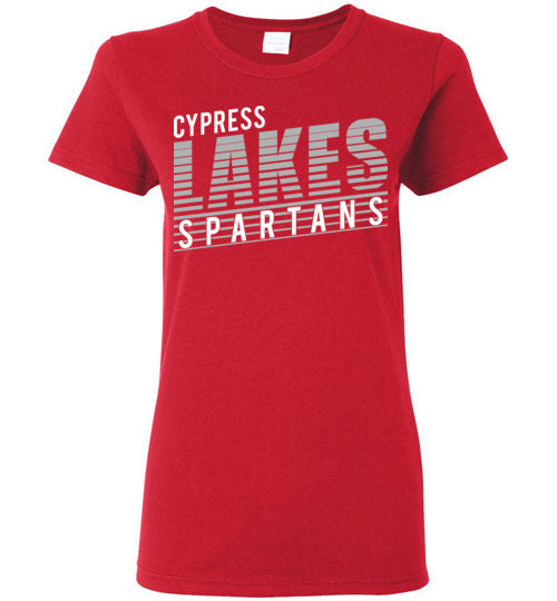 Cypress Lakes High School Spartans Women's Red T-shirt 32