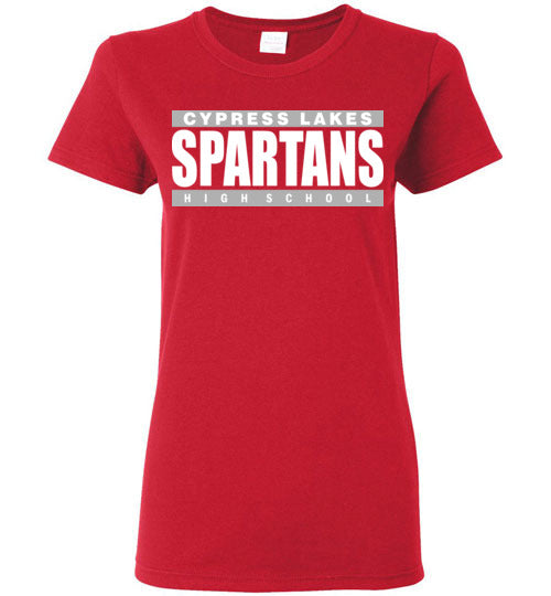 Cypress Lakes High School Spartans Women's Red T-shirt 98