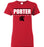 Porter High School Spartans Women's Red T-shirt 07