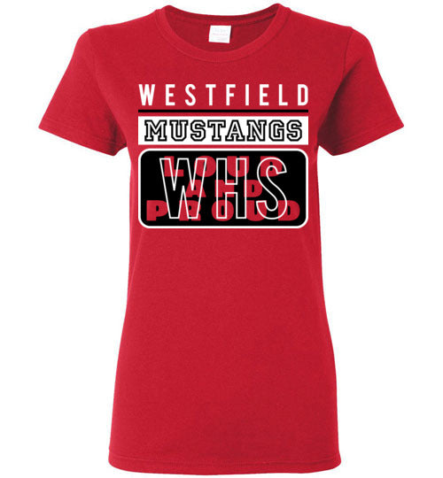 Westfield High School Mustangs Women's Red T-shirt 86