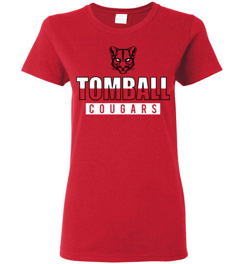 Tomball High School Cougars Women's Red T-shirt 23