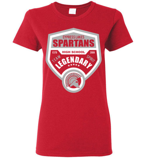 Cypress Lakes High School Spartans Women's Red T-shirt 14