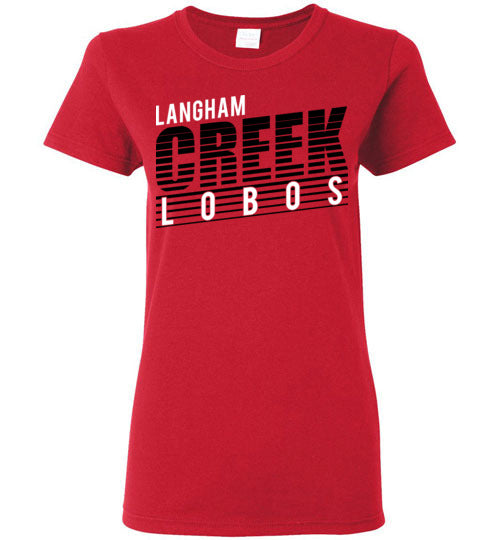 Langham Creek High School Lobos Women's Red T-shirt 32