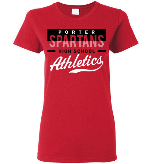 Porter High School Spartans Women's Red T-shirt 48