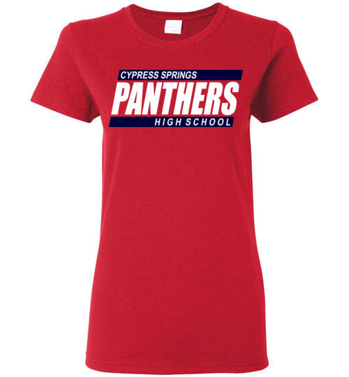 Cypress Springs High School Panthers Women's Red T-shirt 72