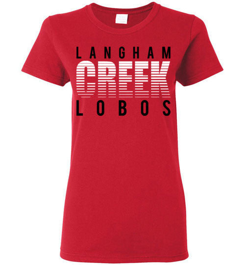 Langham Creek High School Lobos Women's Red T-shirt 24