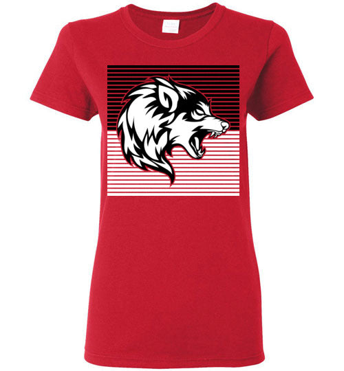 Langham Creek High School Lobos Women's Red T-shirt 27