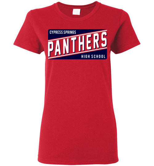 Cypress Springs High School Panthers Women's Red T-shirt 84