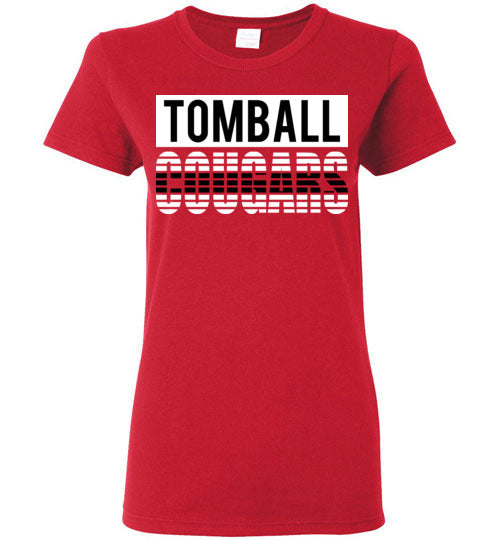 Tomball High School Cougars Women's Red T-shirt 35