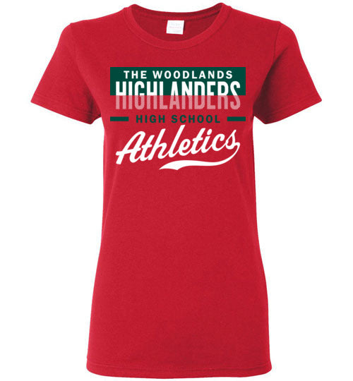 The Woodlands High School Highlanders Women's Red T-shirt 48
