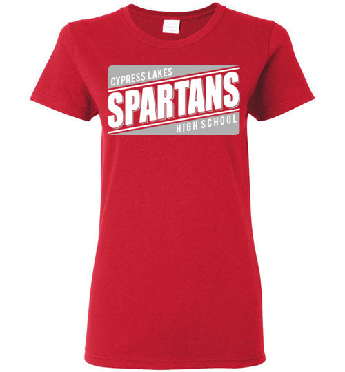 Cypress Lakes High School Spartans Women's Red T-shirt 84