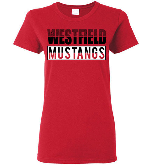 Westfield High School Mustangs Women's Red T-shirt 31