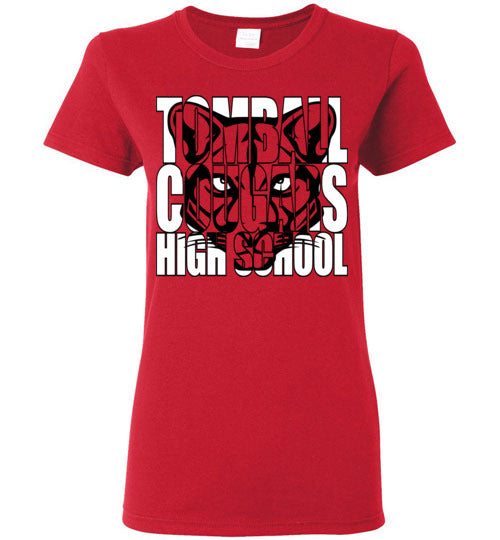 Tomball High School Cougars Women's Red T-shirt 20