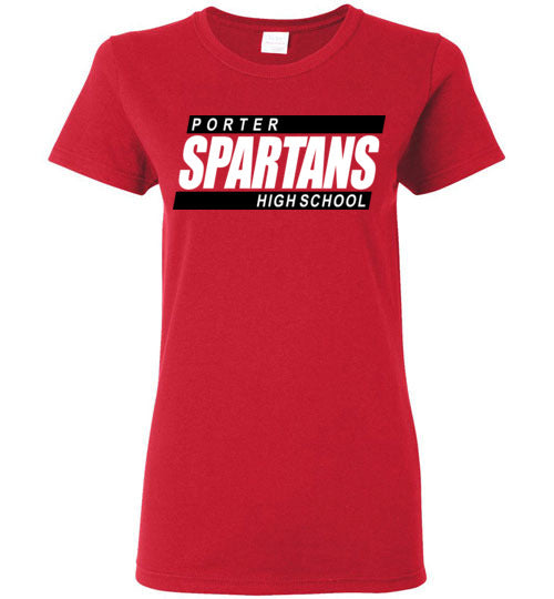 Porter High School Spartans Women's Red T-shirt 72