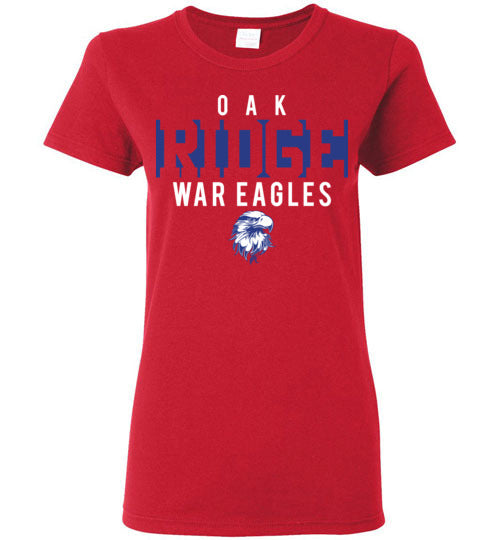 Oak Ridge High School War Eagles Women's Red T-shirt 06