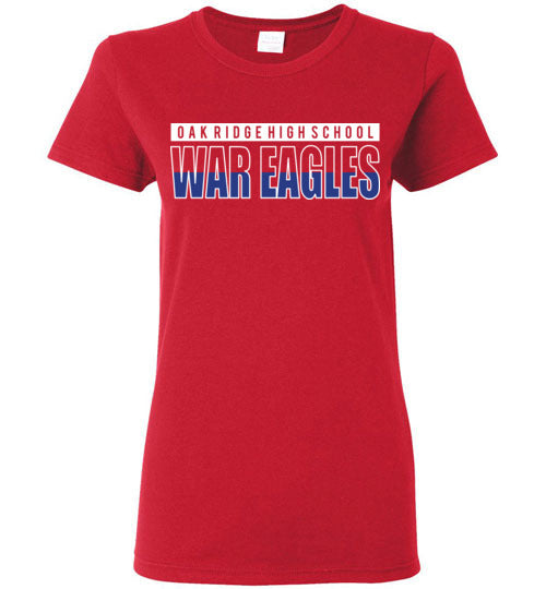 Oak Ridge High School War Eagles Women's Red T-shirt 25