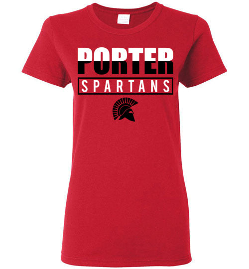 Porter High School Spartans Women's Red T-shirt 29