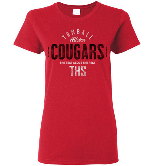 Tomball High School Cougars Women's Red T-shirt 40