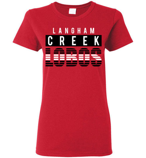 Langham Creek High School Lobos Women's Red T-shirt 35