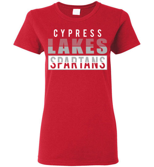 Cypress Lakes High School Spartans Women's Red T-shirt 31