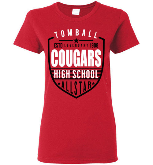 Tomball High School Cougars Women's Red T-shirt 62