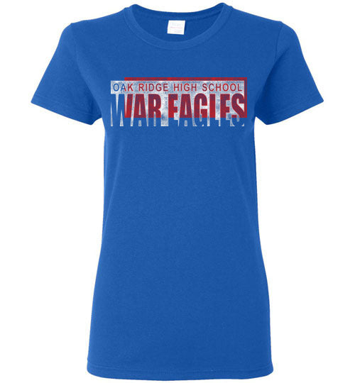 Oak Ridge High School War Eagles Women's Royal Blue T-shirt 22