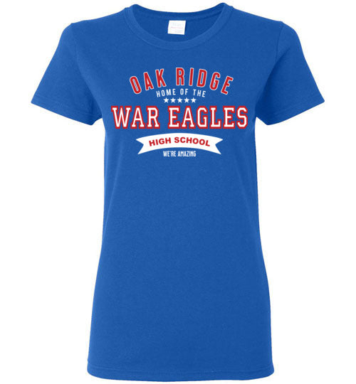 Oak Ridge High School War Eagles Women's Royal Blue T-shirt 96