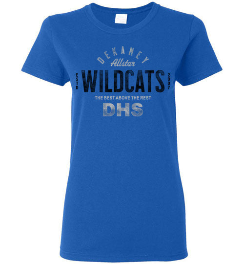 Dekaney High School Wildcats Royal Women's Royal Blue T-shirt 40