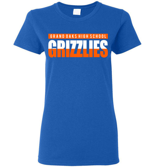 Grand Oaks High School Grizzlies Women's Royal Blue T-shirt 25
