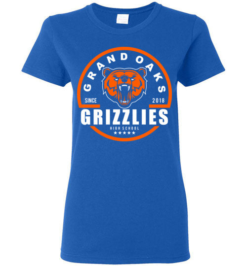 Grand Oaks High School Grizzlies Women's Royal Blue T-shirt 04