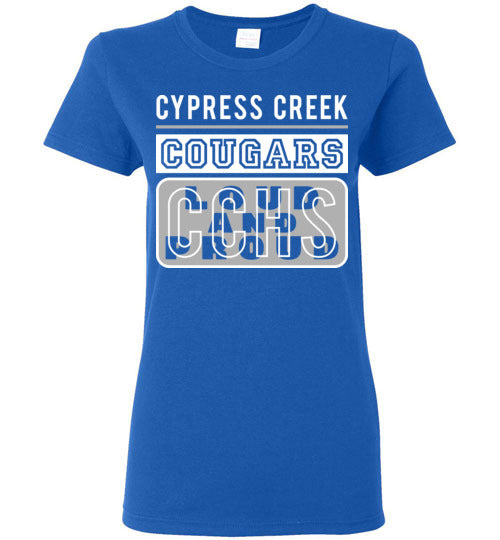 Cypress Creek High School Cougars Women's Royal Blue T-shirt 86