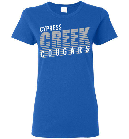 Cypress Creek High School Cougars Women's Royal Blue T-shirt 32