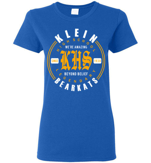 Klein Bearkats - Design 15 - Ladies Royal Blue T-shirt