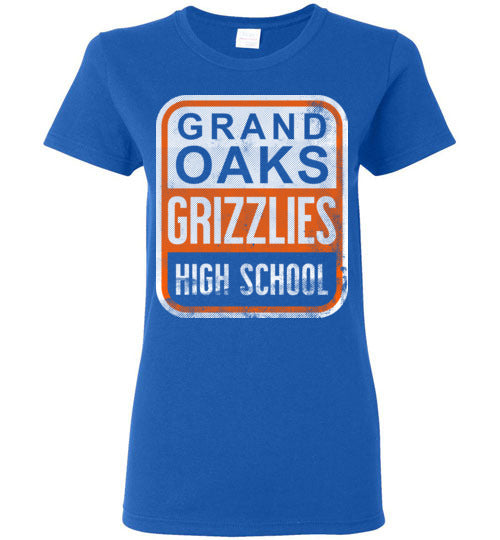 Grand Oaks High School Grizzlies Women's Royal Blue T-shirt 01