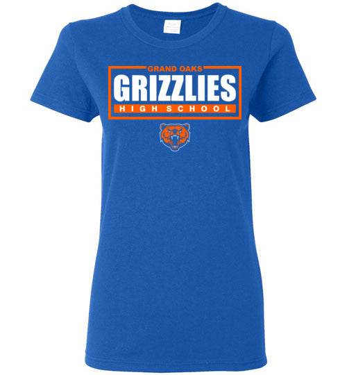 Grand Oaks High School Grizzlies Women's Royal Blue T-shirt 49
