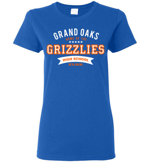 Grand Oaks High School Grizzlies Women's Royal Blue T-shirt 96