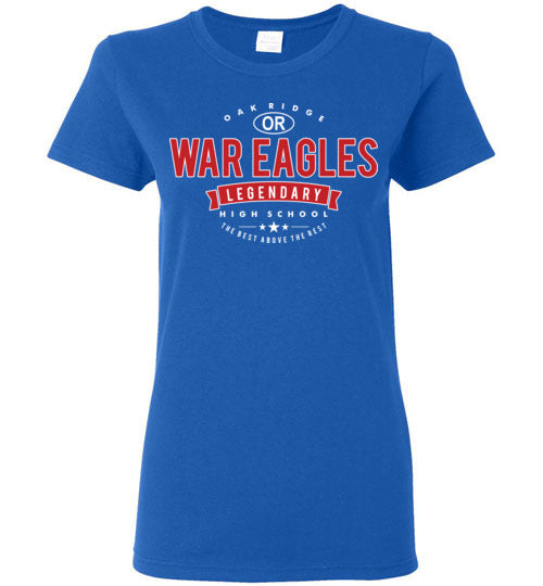 Oak Ridge High School War Eagles Women's Royal Blue T-shirt 44